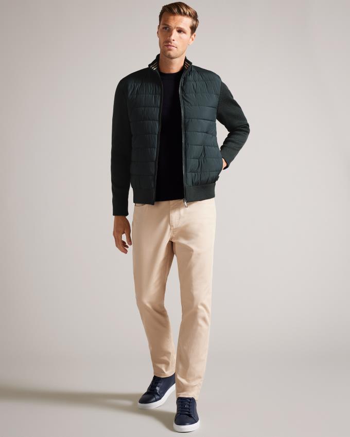 Veste Ted Baker Long Sleeve Quilted Funnel Neck Vert Homme | ZTG-03927716